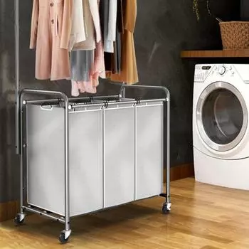 Мешок для грязного белья большой емкости из оксфордского материала, удобный для переноски мешок для грязного белья для семейного хранения светло-серый