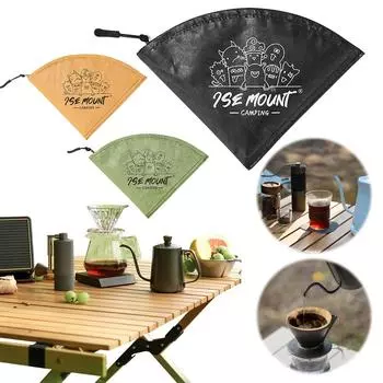 Мешок для хранения бумажных фильтров для кофе, водонепроницаемый, ручной, пылезащитный, для кемпинга, пешего туризма чёрный