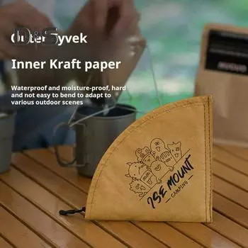 Мешок для хранения кофейной фильтровальной бумаги, пыленепроницаемый, водонепроницаемый, многоразовый, портативный, держатель для кофейной бумаги, заваренной вручную, органайзер, сумка на молнии для переноски хаки