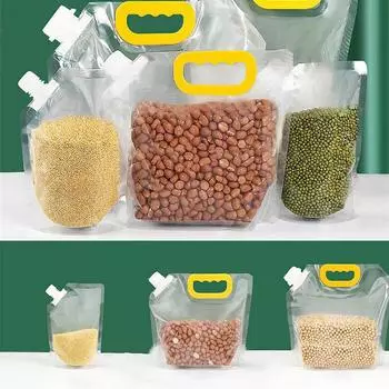 Мешок для хранения зерна, мешок с насадкой, переносные мешки для упаковки риса, 10 шт., пищевой сорт 13.9*20cm
