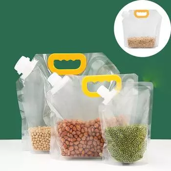 Мешок для хранения зерна пищевого класса, мешки для упаковки риса, сумка с насадкой 10 шт., портативное хранение злаков 13.9*20cm
