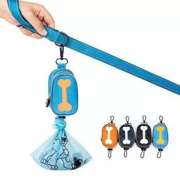 Мешок для какашек для домашних животных, сумки для хранения, Оксфорд, сумка для сбора собачьих какашек, портативный мешок для мусора, диспенсер, аксессуары для уборки на открытом воздухе синий