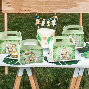 Мешок для конфет в виде животных в джунглях, украшения для вечеринки по случаю дня рождения, детские сумки для вечеринки в честь рождения ребенка, дикие сумки для вечеринки в честь дня рождения в стиле сафари other