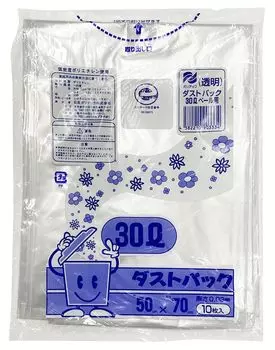 Мешок для мусора Nissen Polytec Dust Pack, произведенный в Японии, прозрачный, 30 л, набор из 10 штук x 60 штук (Продано Дело)