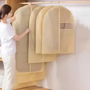 Мешок для одежды, пылезащитный чехол для одежды с прозрачным окном, застежка-молния, органайзер для шкафа, пальто, костюм XS чёрный