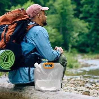 Мешок для питьевой воды Складной дизайн Пищевой класс Не содержит BPA Термостойкий герметичный Контейнер для воды большой емкости Аксессуары для ледяных ванн M 1pc чистый