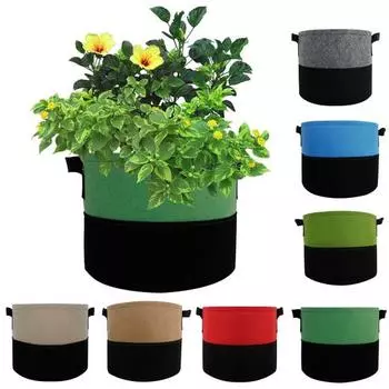 Мешок для посадки с ручками, дышащий нетканый материал для выращивания картофеля, помидоров, цветов, овощей, мешок для выращивания садовых принадлежностей зелёный