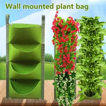 Мешок для посадки, водонепроницаемая, прочная, несущая, сильно впитывающий войлок, настенная сумка для посадки цветов, садовый декор