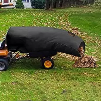 Мешок для сбора листьев газонного трактора, мешок для сбора травы, большая вместительная сетчатая вентиляционная молния, дизайн со шнурком, быстрая сборка листьев, садовая сумка для листьев для большинства верховой езды L