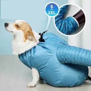 Мешок для сушки домашних животных Складной фен для волос для собак Мешок для выдувания Уход за домашними животными Сухой выдув Купание Сушка волос Одежда S синий