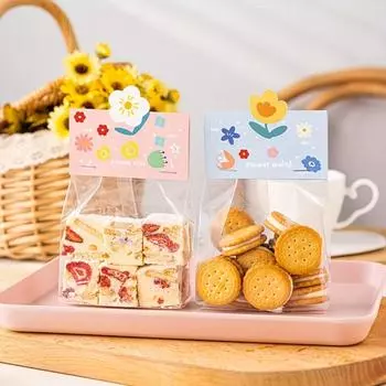 Мешок для упаковки печенья, прозрачный картонный чехол для переплета, мультяшные детские печенья, клейкий рис, лодочка, снежный хрустящий мешок для конфет, семейный ужин