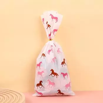 Мешок для выпечки Mooncake с мультяшным принтом, пластиковый пакет с открытыми порами, плоский карман One Size