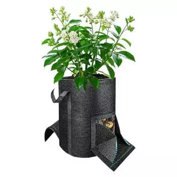 Мешок для выращивания картофеля объемом 7/15 галлона с окошком для сбора урожая Мешок для посадки из нетканого материала Воздухопроницаемый мешок для выращивания с видимым окошком для моркови 7 Gallon