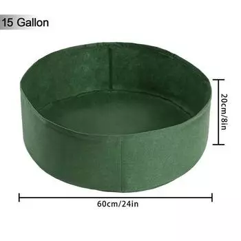 Мешок для выращивания растений большой емкости 15/50/100 галлонов, садовый цветочный горшок, приподнятый ящик для овощей, мешок для выращивания растений 60x20cm зелёный