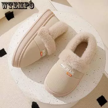 Мешок и хлопковые тапочки для женщин зимние для дома в помещении с плюшевой изоляцией водонепроницаемые хлопковые тапочки тапочки для мужчин зимние 36-37 розовый