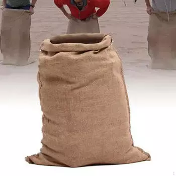 Мешок из мешковины, большой, многоразовый, забавный, для пикника на свежем воздухе, для гонок с картофелем для полевого дня 50x80cm