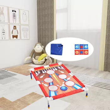 Мешок с фасолью, игровой комплект, доска для корнхола, образовательная игрушка, 5 отверстий, подарки, целевые игры для дома и улицы красный