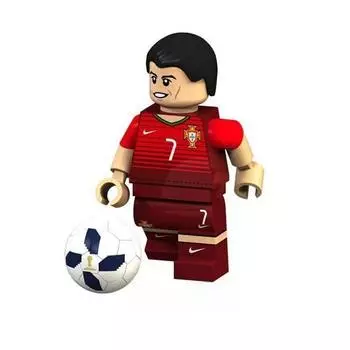 Messi Leo Neymar Cristiano Ronaldo Plastic Football Figurine Blocks Building B