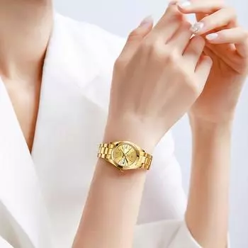 Местные золотые мужские и женские кварцевые часы, деловые часы со стальным браслетом, водонепроницаемые часы, часы для пар
