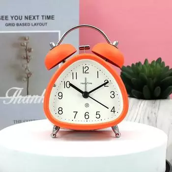 Metal Alarm Clock Students Wake-Up Children s Bedside Clock Night Light Simple Modern Solid Color Desktop Table Clocks чёрный