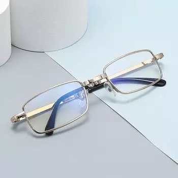 Металлические очки для чтения с защитой от синего света, женские складные очки для чтения с защитой глаз, очки для чтения с двойной подсветкой, очки для дальнего света Strength 1