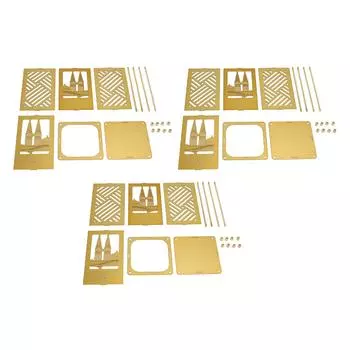 Metal Assembled Pen Holder Gold Architectural Pattern Quadrate Surfaces Plating Pen Holder for H