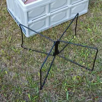 Metal Camping Foldable Stand Metal Box Stand Organizer Box Folding Stand Foldable Metal Stand for Outdoor Picnic Fishing чёрный