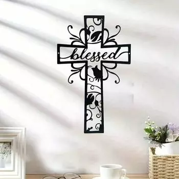 Metal Cross Wall Art Love-Themed Home Decor, Suitable For Home Office Kitchen Outdoor Walls, Valentine s Day New Year Easter Gift TY7386 разноцветный