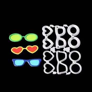Штампы для резки металла 6 шт. солнцезащитные очки для девочек и мальчиков, скрапбукинг, бумага, поделки, тиснение, лезвие, штамп для пробивания отверстий серебряный