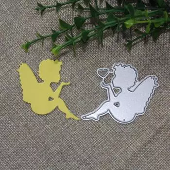 Металлические штампы для резки, форма для ножа для скрапбукинга в виде мальчика-ангела серебряный