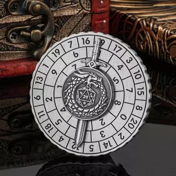 Metal Dice Seven-in-one Dragon Swallowing Tail Pointer Gyro Turntable Dice Game One Size серебряный