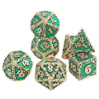 Metal DND Dice 7pcs DND Polyhedral Dice Set for DND Role Playing Game Board Game Accessories