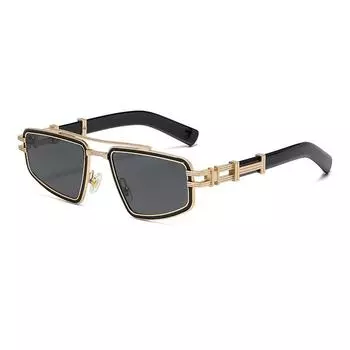 Metal Double Beam Retro Sunglasses Street Shooting Vacation Anti-Ultraviolet Hong Kong Wind Sunglasses