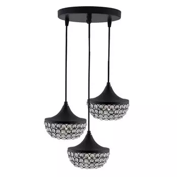Metal Dual Ring Crystal Pendant Lighting | Flush Mount Ceiling Light, Hanging Ceiling Light Fixture, Hallway Light Fixture, Pendant Chandelier