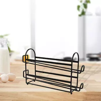 Metal Egg Tray Automatically Rolling Fridge Container Keep Tidy Storage Organizer for black 2 layer