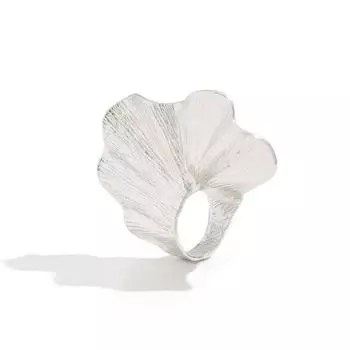 Metal Ginkgo Leaf Ring Gold Silver Color Fan-Shaped Finger Ring Knuckle Joint Ring for Women Men