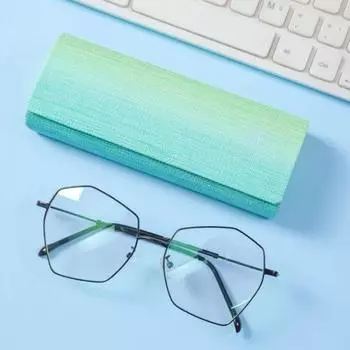 Metal Glasses Box PU Leather Protective Sleeve Simple Sunglasses Storage Box Men зелёный