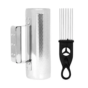 Metal Guiro Shaker with Scraper Percussion Guiro Musical Instruments Early Learning Musical Toy for Live Performances