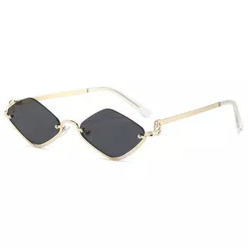Metal Half-Frame Men S And Women S Rhombus Sunglasses, Trendy Cool Sunglasses, Personalized Sunglasses Regular