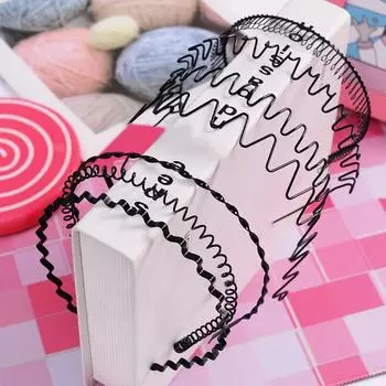 Metal Headband Men Women Unisex Black Wave Hair Hoop Wash Face Headband 5Mm Width Fashion Simple Sport Hairband Hair Accessories A1