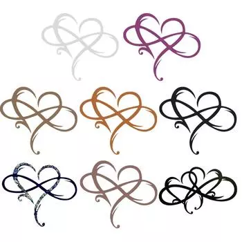 Metal Infinity Heart Wall Sign Art for Living Room Wedding Hanging Decorati Black