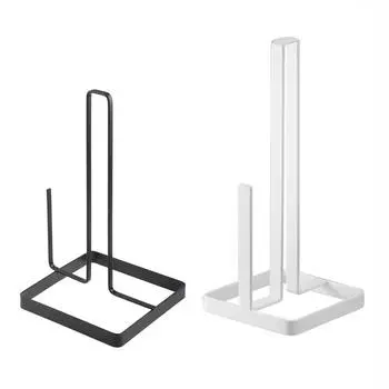 Metal Kitchen Roll Paper Towel Holder Bathroom Tissue Stand Vertical Napkin Rack Home Storage Accessories чёрный