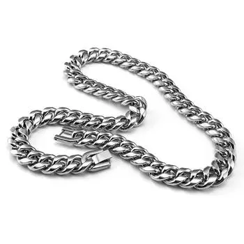 Metal Men s Necklace 5,6,8,10,12,14mm Cuban Necklace Fashion Stainless Steel Necklace Gift 5mm