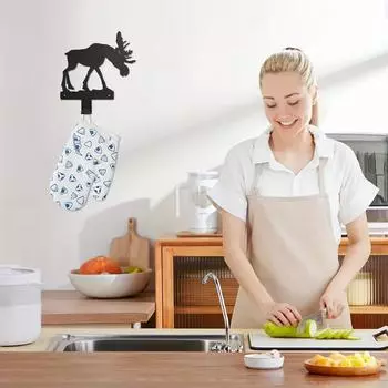 Metal Moose Key Hooks - Multi-Purpose Wall Hooks for Clothes, Bags and Keys, Aesthetic Room Decor Wall Hanging бронзовый