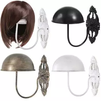 Metal Multifunctional Wig Stands Wall Mounted Wig Hanger Stand Hat Cap Display Holder Bedroom чёрный