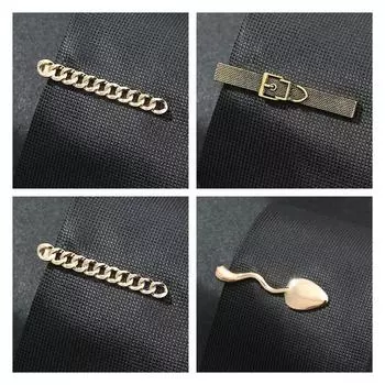 Metal Necktie Clip Spoon Chain Belt Wave Shape Men s Formal Tie Accessories Bride Tie Clip Men Style 3