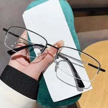 Metal Neutral Optical Finished Anti Blue Light Glasses Ultra Light Protective Eyeglass Lenses Elastic Eyeglass Frame Anti blue light серый