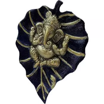Metal Patta Ganesh Wall Hanging Decorative Religious Showpiece for Home Entrance, Wall Dcor and Pooja Room Vastu Items for Home for Good Luck