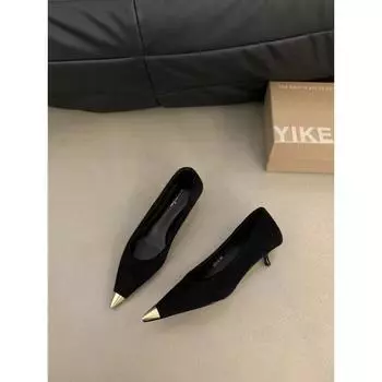 Metal pointed single shoes women s summer new thin heels light mouth high heels leopard print versatile women s shoes 35