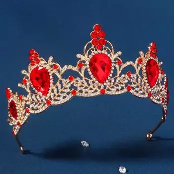 Metal Princess Tiara Shiny Rhinestone Crown Elegant Baroque Crown Coming-of-age Ceremony золотой